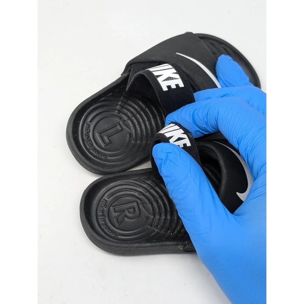 Nike Kawa Slide TD Toddler Sandals Black White BV1094-001 Size 6C